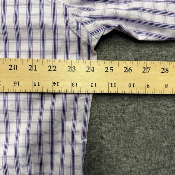 Lot of 4 English Laundry Dress Shirt Men's 17 34/35 Purple Blue Flip Cuff Logo - Picture 4 of 16
